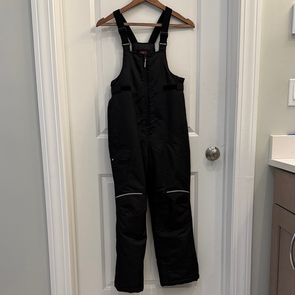 Swiss Tech Kids Size Large Black Bib Snowpants with Reflective Accents